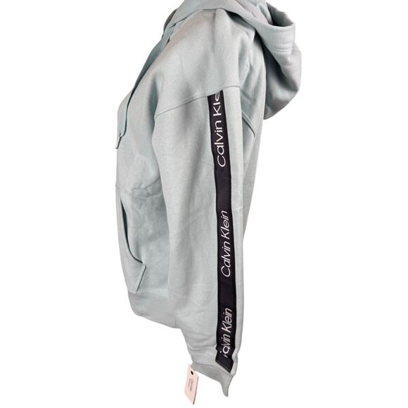 Calvin Klein Women's Fleece Logo Stripe Full Zip Hoodie NWT SEA LEVEL SIZE M - Picture 2 of 8
